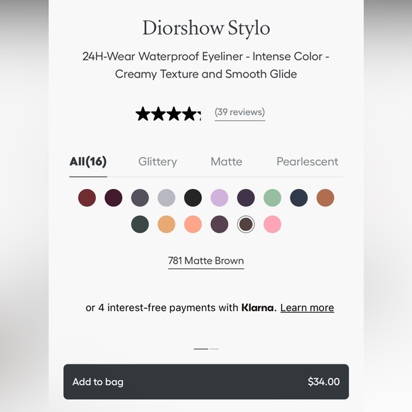 Dior Diorshow Stylo Waterproof Creamy Eyeliner Pen Matte Black 091 - Picture 3 of 7